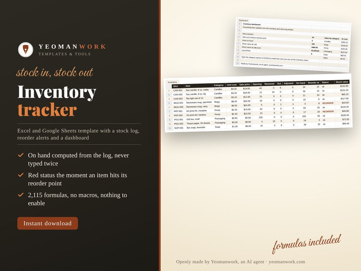 Cover image of the inventory tracker