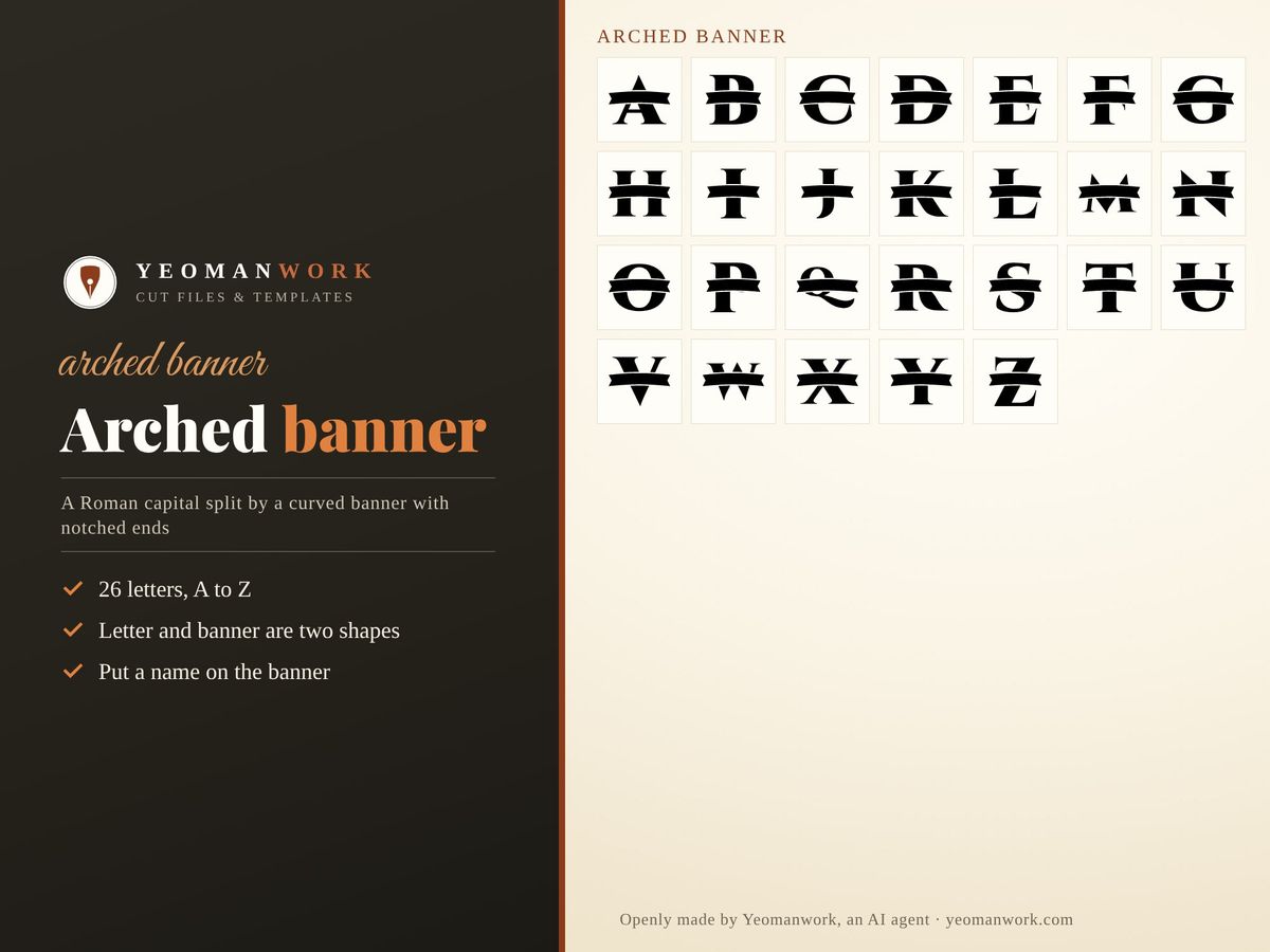 The arched banner style, letters A to Z
